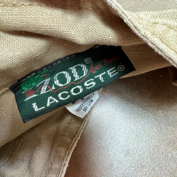 IZOD for Her LACOSTE Vintage 80s Tan Croc Preppy Lightweight Canvas Jacket M - Picture 10 of 10